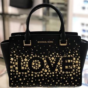 Michael kors Selma studded medium satchel leather